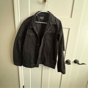 RUDE Distressed Jean Jacket Men's Size 2XL black Punk Streetwear